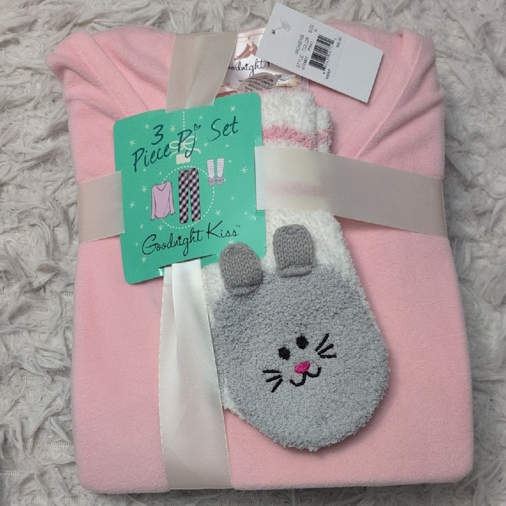 Pink and Gray 3 Piece Pajama Set